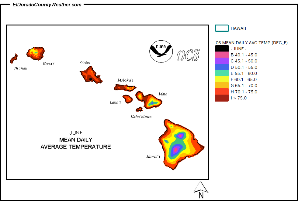 Hawaii June Annual Mean Daily Average Temperature